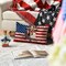 4th of July Patriotic Stars Eagle Wreath Throw Pillow Cover, 18 x 18 Inch Memorial Day Independence Day Stripes America Flag Decor Cushion Case for Sofa Couch Set of 2